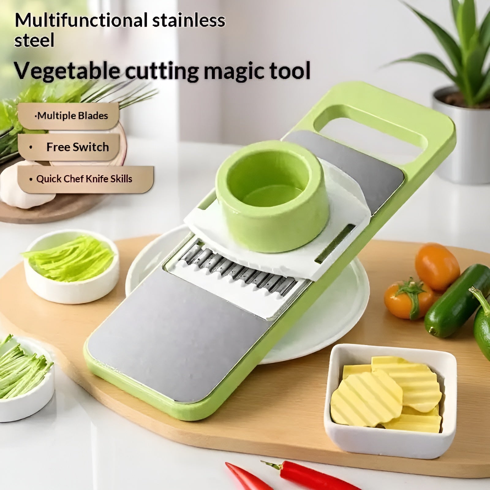 Anti-Cut Stainless Steel Cutter: Bina Hath Zakhmi Kiye Perfect Slices Payein!